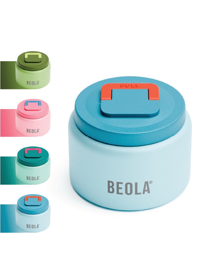 BEOLA 240ml Replaceable Nesting Food Jar for Lunch Box, Thermos Stainless Steel Double Wall Insulated Travel Food Flask for Kids, 8oz (Blue)