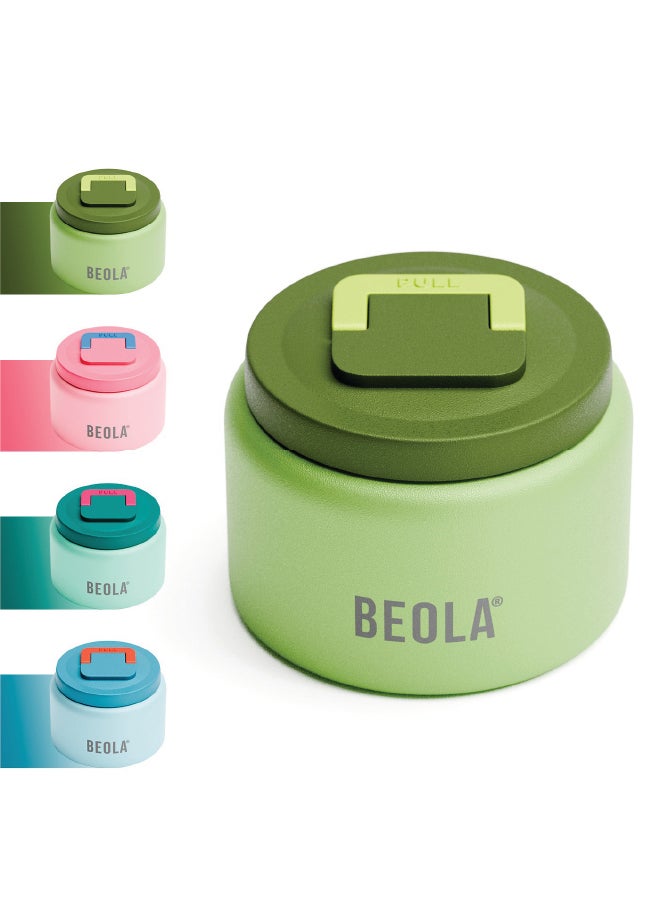 BEOLA 240ml Replaceable Nesting Food Jar for Lunch Box, Thermos Stainless Steel Double Wall Insulated Travel Food Flask for Kids, 8oz (Green)