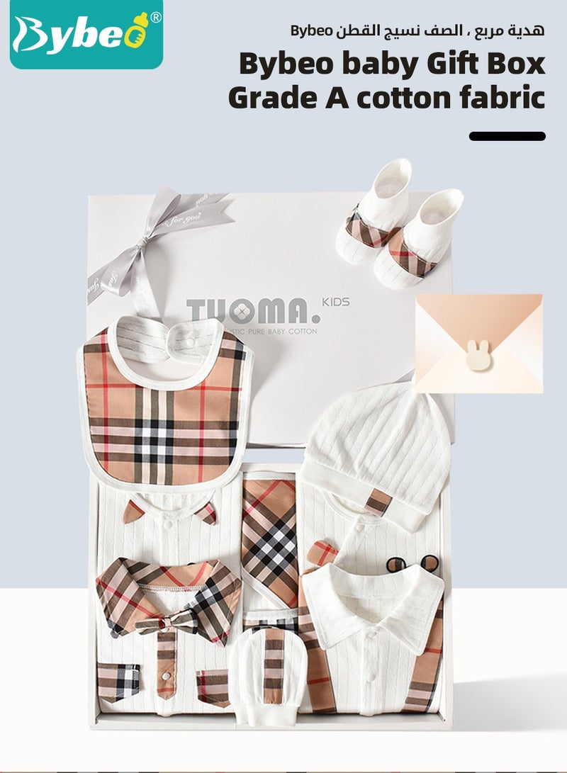 18PCS Newborn Baby Gifts Set, Newborn Layette Gift Set, Baby Clothes Accessories, Infant Essential Set with Beautifully Suitcase for Boys and Girls, Premium Cotton, for Spring Summer Autumn Winter