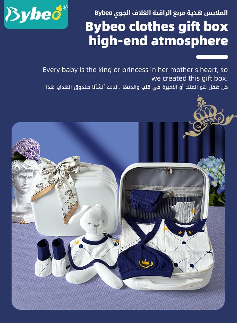 23PCS Newborn Baby Gifts Set, Newborn Layette Gift Set, Baby Clothes Accessories, Infant Essential Set with Beautifully Suitcase for Boys and Girls, Premium Cotton, for Spring Summer Autumn Winter