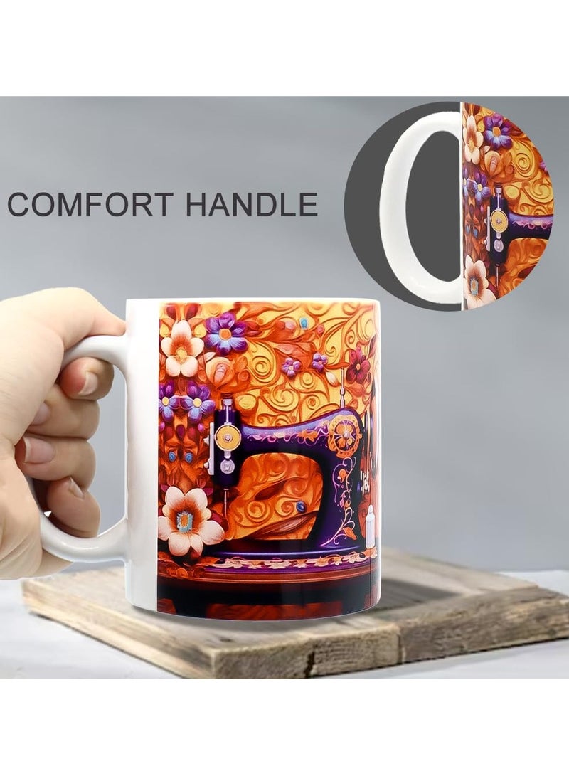 Funny Mug - 11oz Sewing Mug Coffee Mug Cup Ceramic Water Botter, Multi-Purpose Sewing Coffee Mug Suitable for Indoor Office Home Travel Party