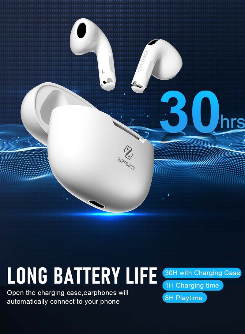 ZIPFORCE True Wireless Earbuds, in-Ear Bluetooth 5.3 Headphones, Bluetooth Earbuds Touch Control 30 Playtime, IPX5 Waterproof TWS, Light-Weight Earphones
