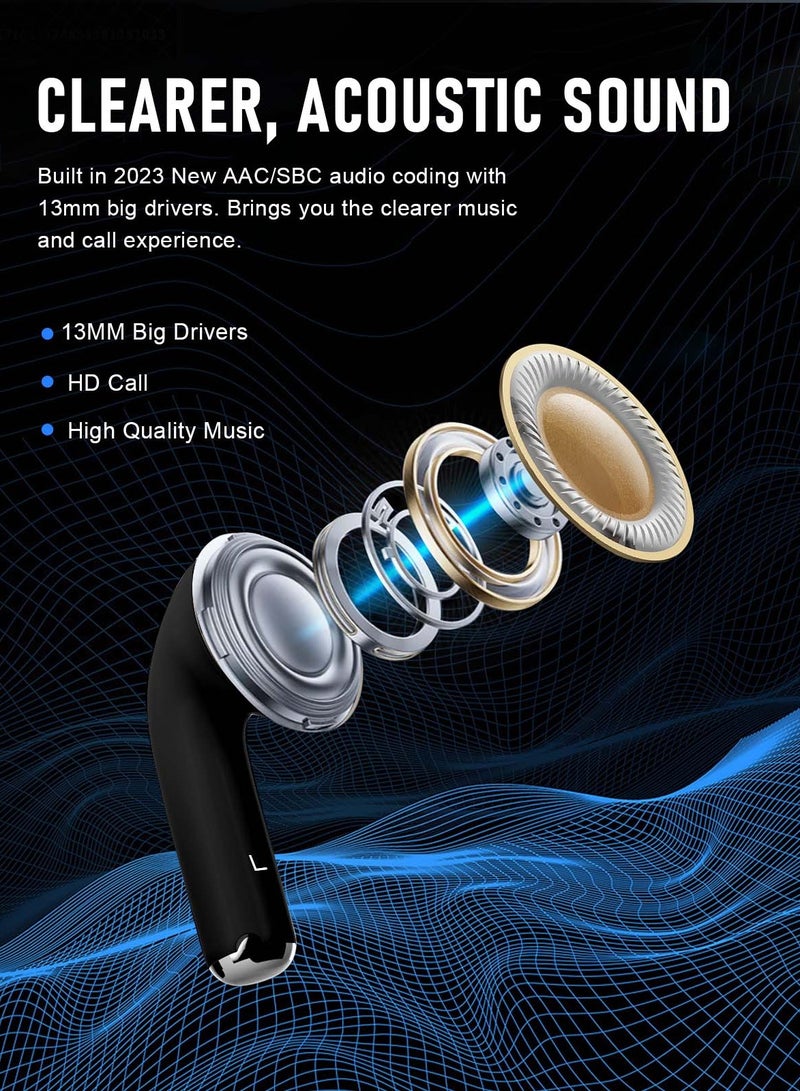 ZIPFORCE True Wireless Earbuds, in-Ear Bluetooth 5.3 Headphones, Bluetooth Earbuds Touch Control 30 Playtime, IPX5 Waterproof TWS, Light-Weight Earphones