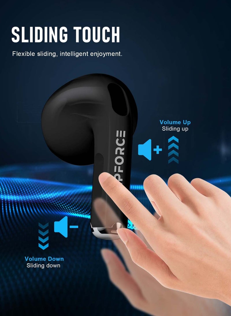 ZIPFORCE True Wireless Earbuds, in-Ear Bluetooth 5.3 Headphones, Bluetooth Earbuds Touch Control 30 Playtime, IPX5 Waterproof TWS, Light-Weight Earphones