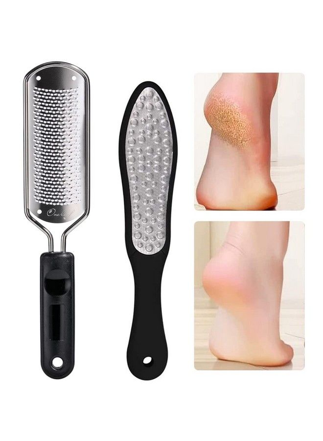 2Pcs Professional Pedicure Rasp Foot File Cracked Skin Corns Callus Remover For Extra Smooth And Beauty Foot (Black) (Black)