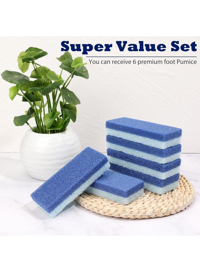 6 Pack Foot Pumice Stone For Feet Callus Remover Ewagoa Pedicure Tools For Feet Foot Exfoliator And Foot Scrubber Dead Skin Remover Cracked Heel Repair (6Blue)