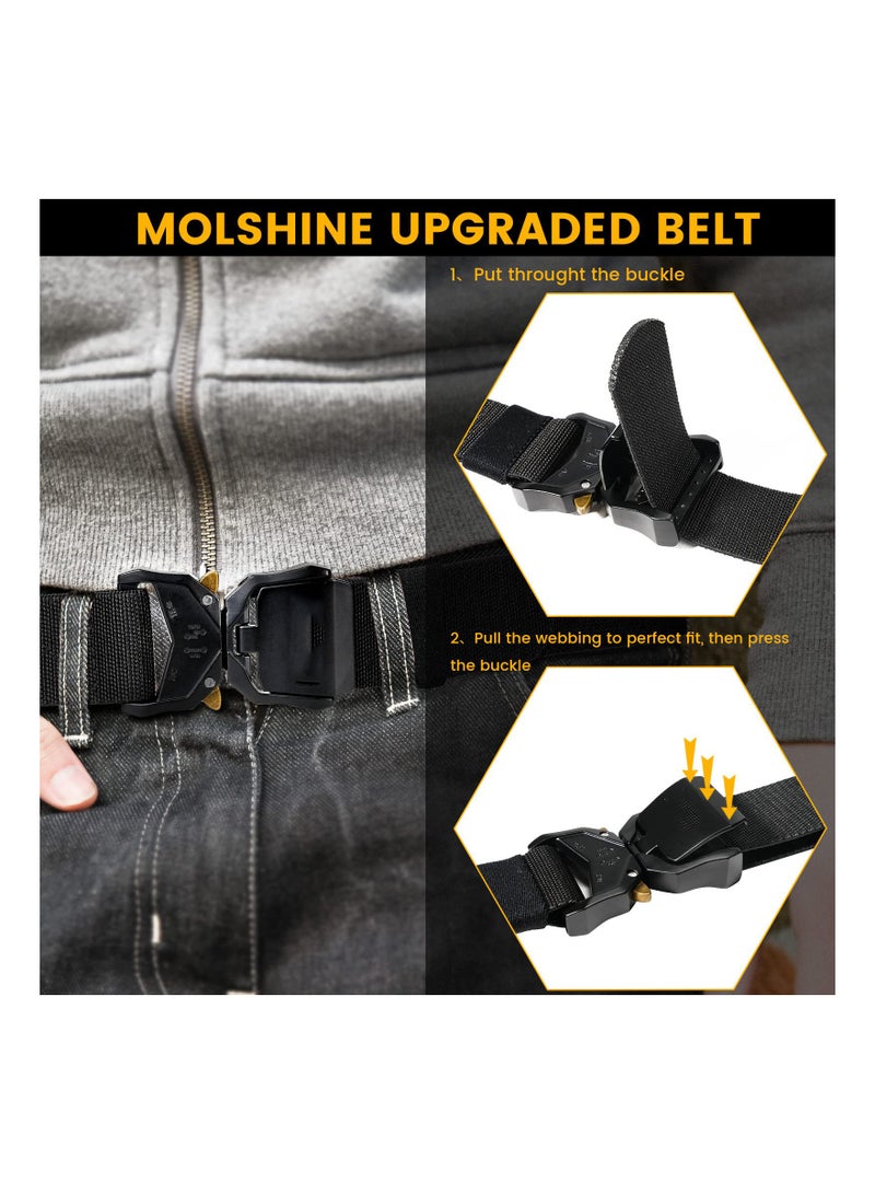 Tactical Belt, Nylon 1.5 inch Adjustable Military Belts with Heavy-Duty Quick-Release Buckle for Men Women