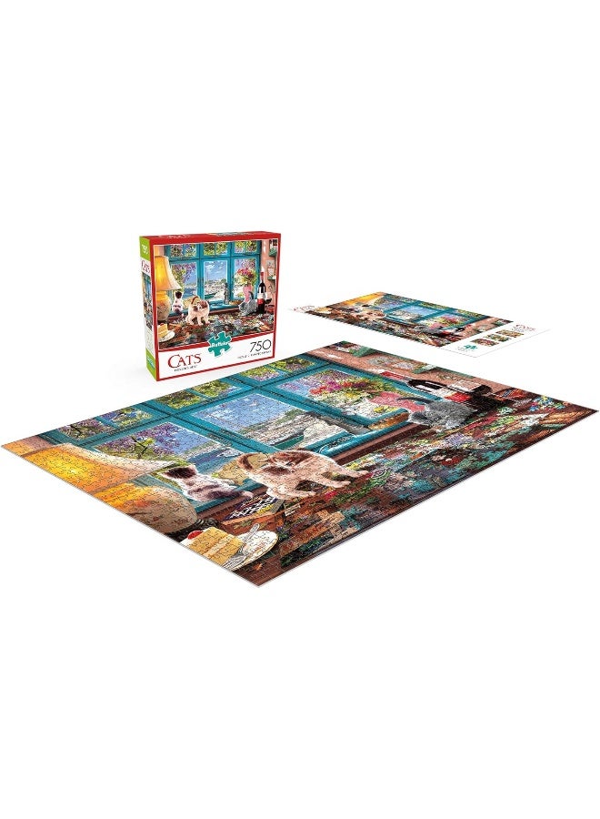 Buffalo Games - Cats Collection - Puzzler's Desk - 750 Piece Jigsaw Puzzle