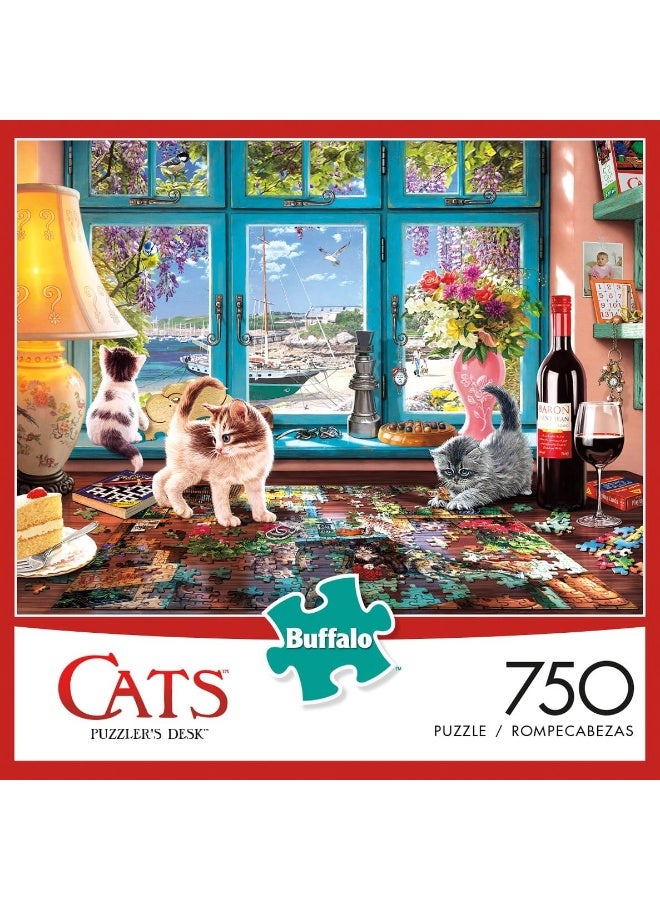 Buffalo Games - Cats Collection - Puzzler's Desk - 750 Piece Jigsaw Puzzle