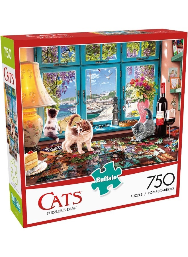 Buffalo Games - Cats Collection - Puzzler's Desk - 750 Piece Jigsaw Puzzle