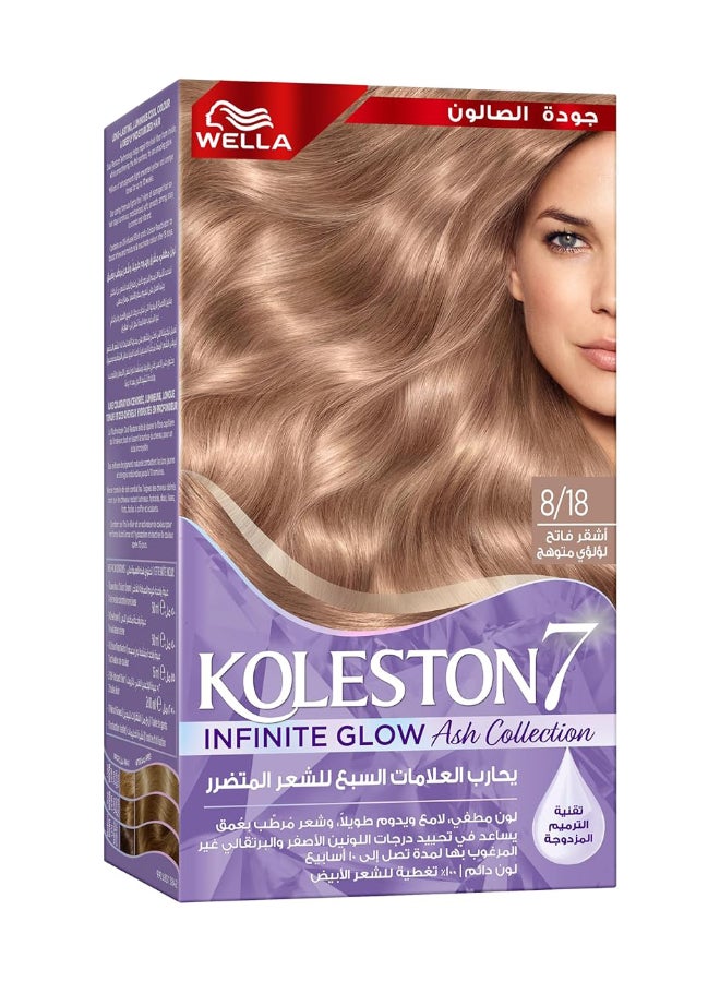 Supreme Hair Color Infinite Glow Ash 8/18 Glowing Light Pearl Blonde