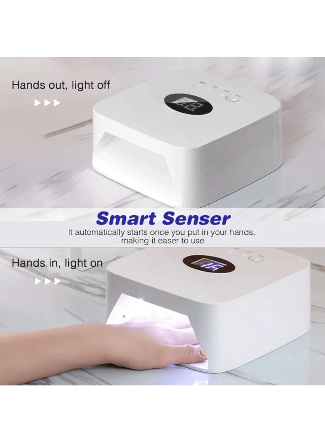 Globalstar UV LED Nail Lamp (White): Cordless, Rechargeable for Home and Salon