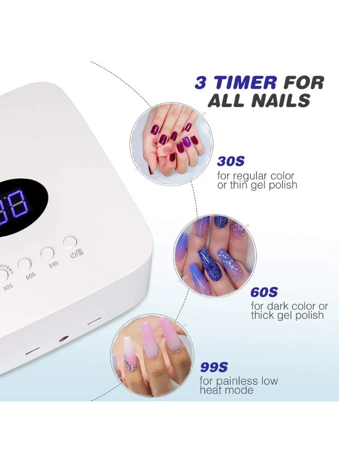 Globalstar UV LED Nail Lamp (White): Cordless, Rechargeable for Home and Salon