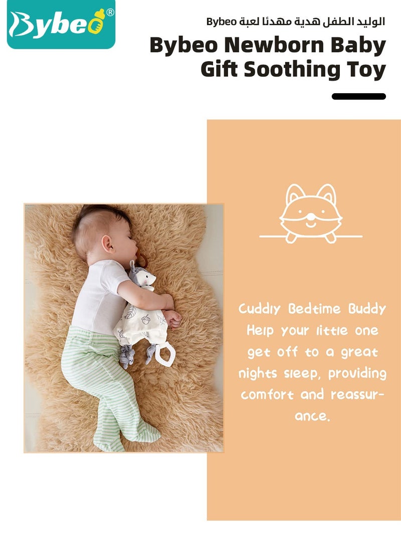 7 PCS Baby Gift Set, Newborn Baby Shower Gift for Boys Girls, Baby Gift Basket with Essential Stuff, Includes Blanket, Wooden Rattle Toy, Baby Bib and Socks, Greeting Card, Newborn Baby Gift Set