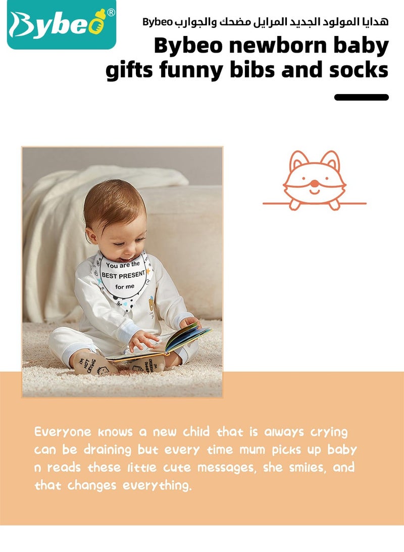 7 PCS Baby Gift Set, Newborn Baby Shower Gift for Boys Girls, Baby Gift Basket with Essential Stuff, Includes Blanket, Wooden Rattle Toy, Baby Bib and Socks, Greeting Card, Newborn Baby Gift Set