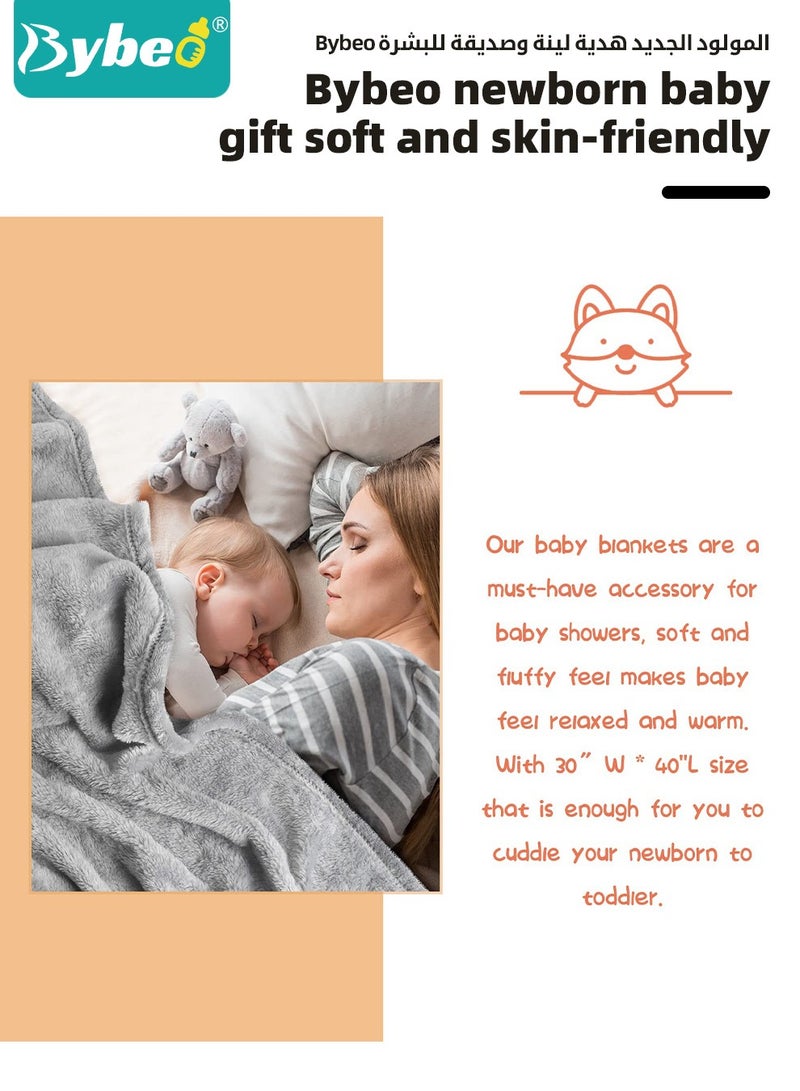7 PCS Baby Gift Set, Newborn Baby Shower Gift for Boys Girls, Baby Gift Basket with Essential Stuff, Includes Blanket, Wooden Rattle Toy, Baby Bib and Socks, Greeting Card, Newborn Baby Gift Set