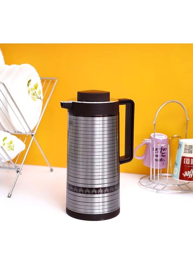 Stainless Steel Vacuum Flask Silver/Black 1.9Liters