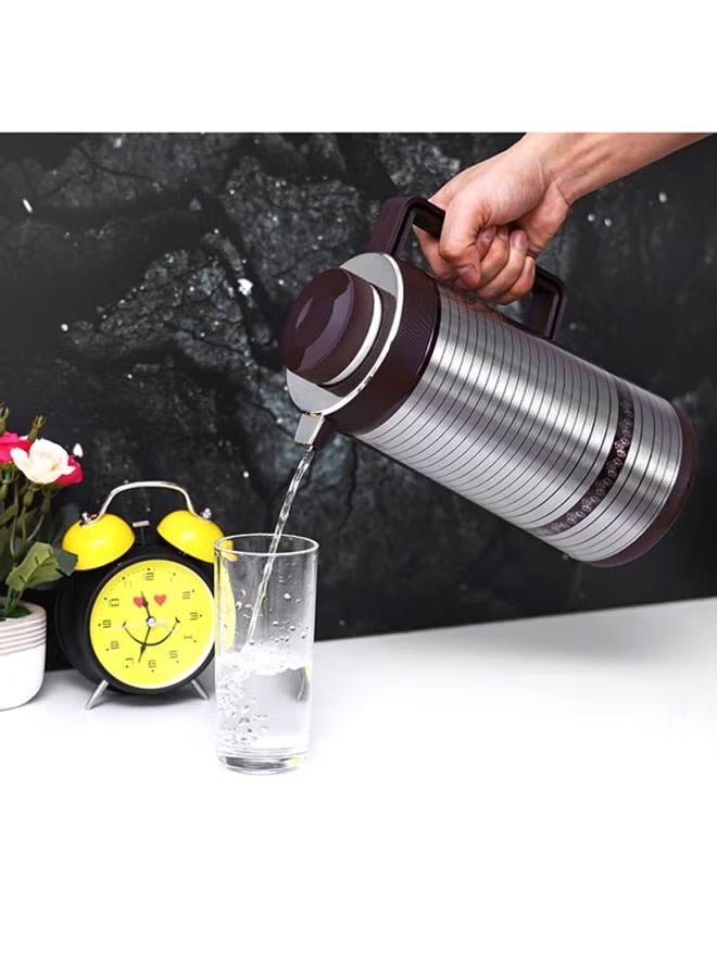 Stainless Steel Vacuum Flask Silver/Black 1.9Liters