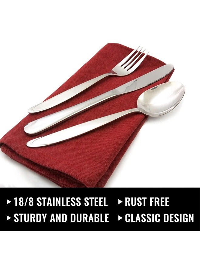 24-Piece Silverware Set for 4, Stainless Steel Flatware Cutlery Set, Kitchen Utensils Set, Tableware Set For Home Kitchen Restaurant Hotel, Includes Knives Forks Spoons, Dishwasher Safe