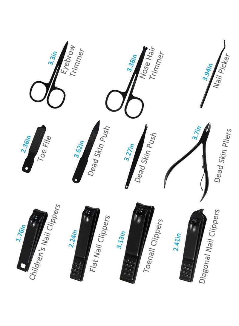 Manicure Set Professional Nail Clipper Kit-26 Pieces Stainless Steel Manicure Kit,Nail Care Tools with Luxurious Travel Case