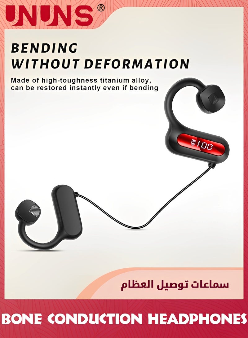 Bone Conduction Headphones,Wireless Bluetooth 5.3 Air Conduction Headset,Open Ear Headphones With Built-in Mic,HiFi Stereo Sound Earphones,30Hrs Sports Headset With Power Display,For Cycling Running