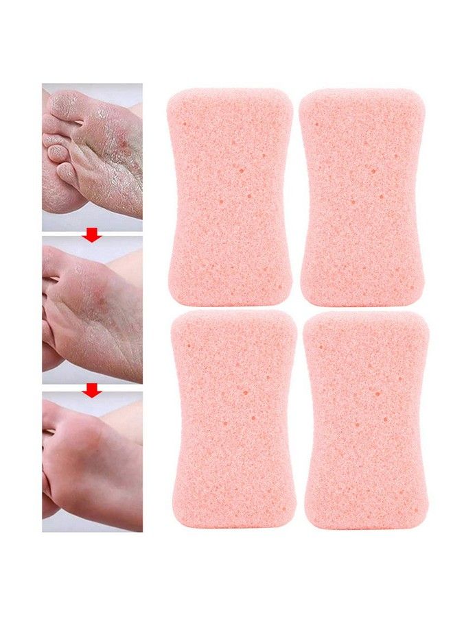 Pumice Stone For Feet 4Pcs Callus Remover And Foot Scrubber Pedicure Exfoliator Tool Hard Skin Callus Remover And Scrubber Portable Foot File Exfoliation To Remove Dead Skin (Pink)