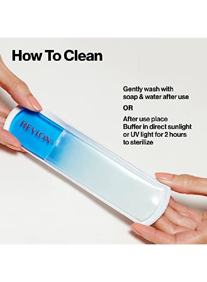 REVLON (Foot Buffer) - Bacteria Shield Glass Foot Buffer with Anti-Bacterial Technology, Two Surfaces to Exfoliates & Smoothes Skin, Self-Clean & Fully Recyclable