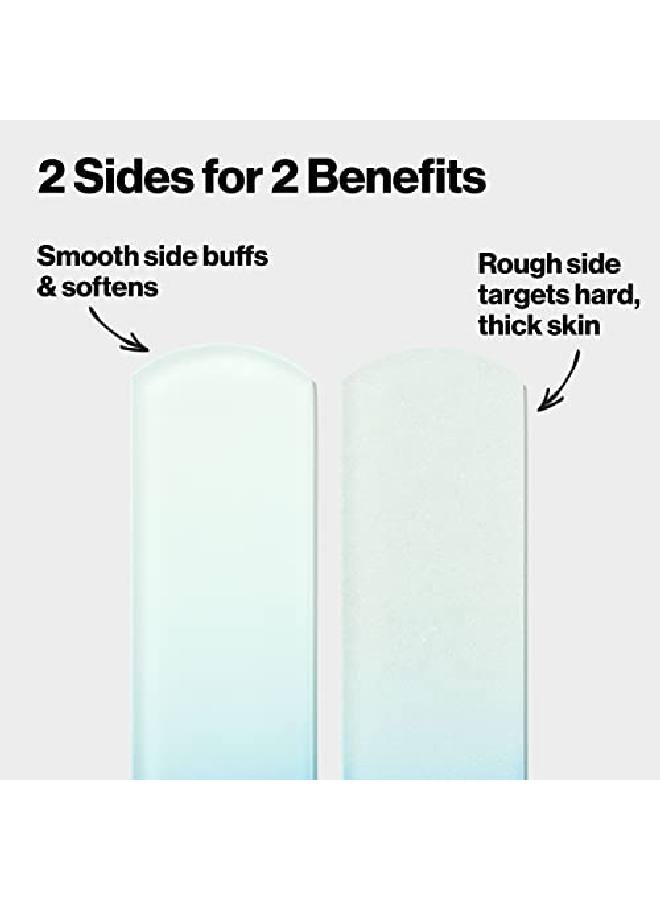 REVLON (Foot Buffer) - Bacteria Shield Glass Foot Buffer with Anti-Bacterial Technology, Two Surfaces to Exfoliates & Smoothes Skin, Self-Clean & Fully Recyclable