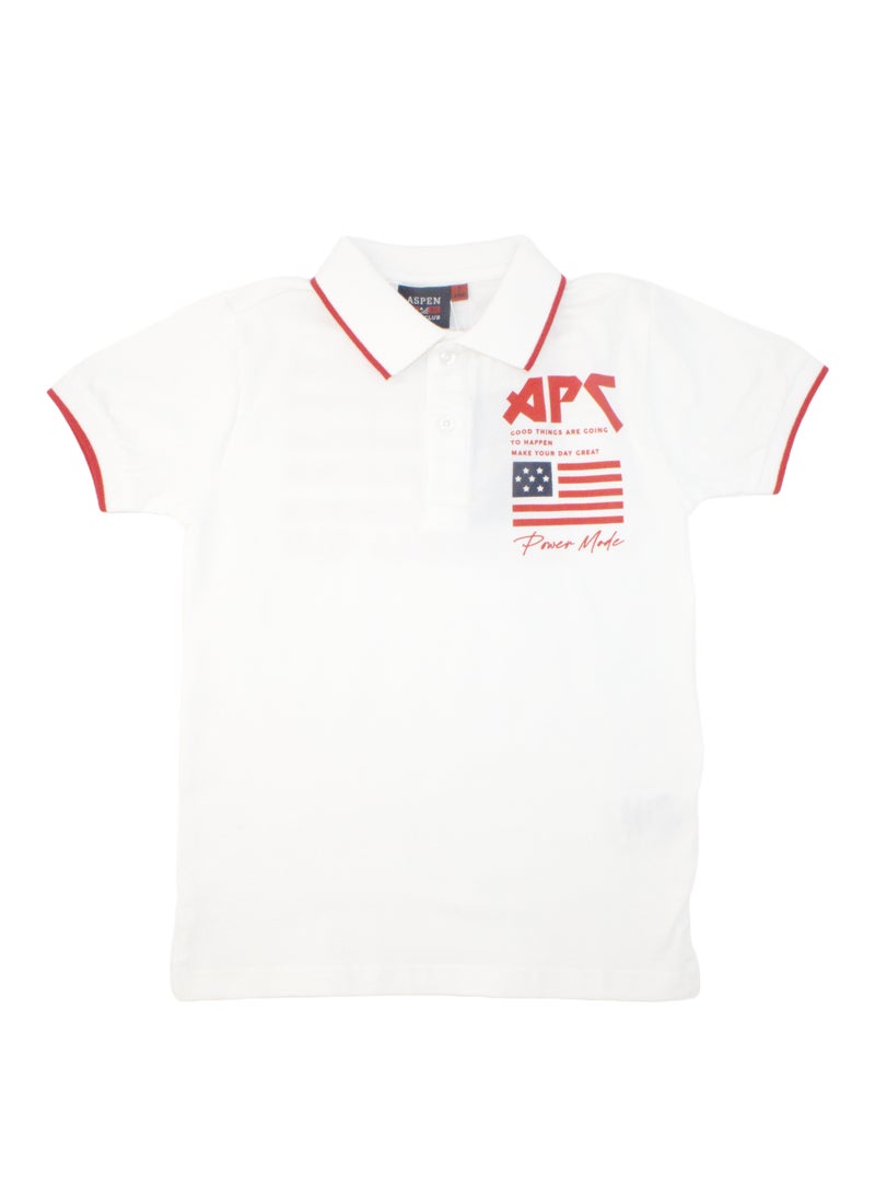 Boys Basic Cotton Polo T-Shirt White