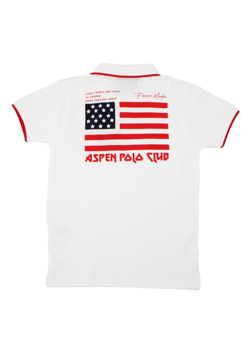 Boys Basic Cotton Polo T-Shirt White