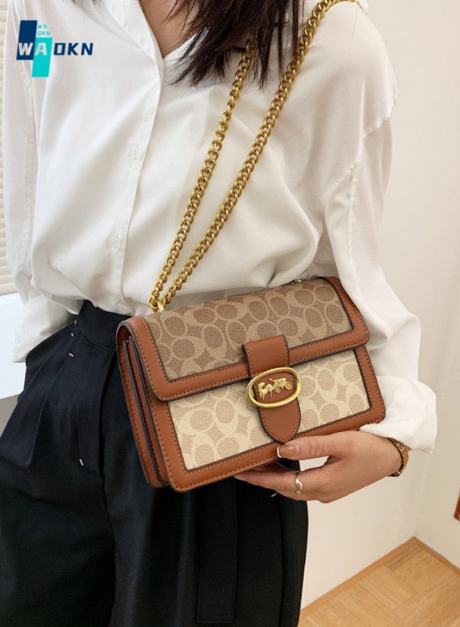 Women's Bag Trendy Chain Shoulder Bag High Quality Retro Small Wallet Ladies Leather Luxury Bag