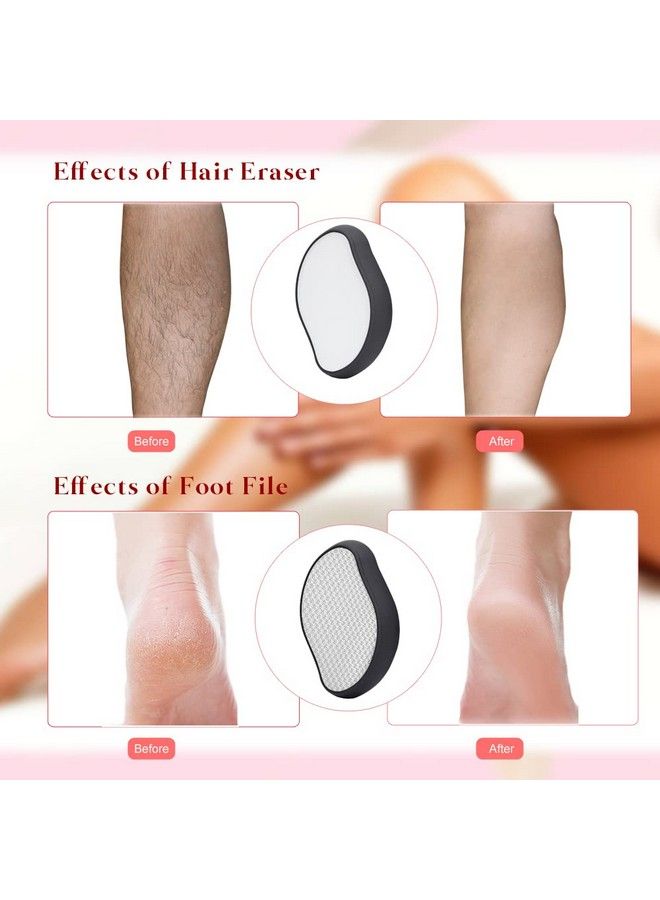 Glass Foot File And Hair Eraser Set  Painless Magic Crystal Hair Remover Nano Glass Callus Remover In Shower Beauty Care Tool For Soft And Beauty Skin