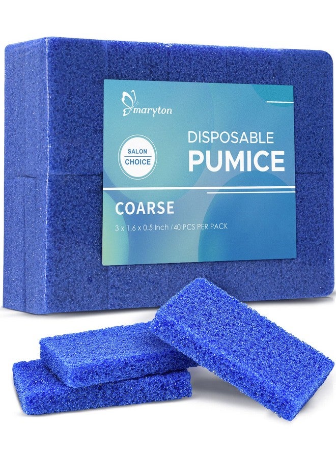 Disposable Foot Scrubber Pumice Pads Pedicure Pumice Stone Dead Skin Callus Remover For Feet 40Pcs (Dark Blue Coarse)