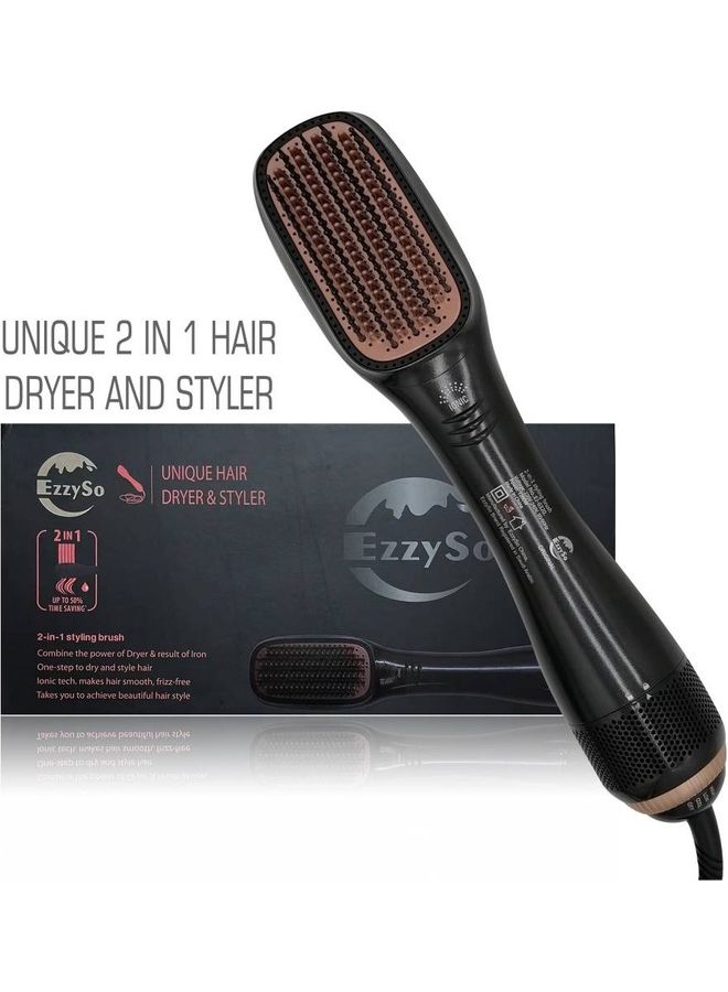 2-in-1 Dryer And Hair Styling Brush Black