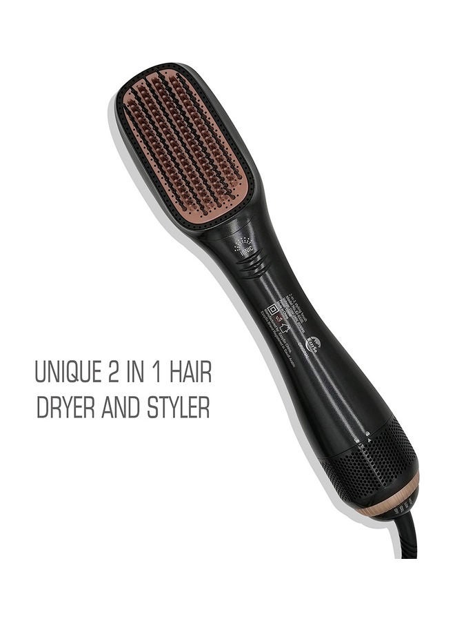 2-in-1 Dryer And Hair Styling Brush Black