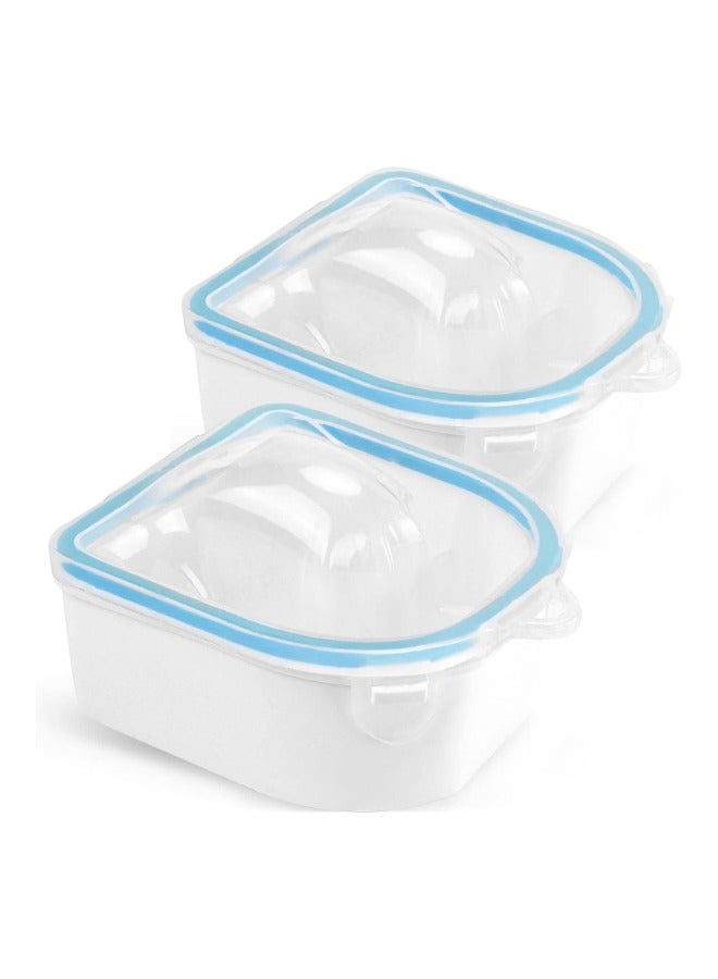 Globalstar Double Layer Nail Soaking Bowls (Blue, 2 PCS) - Upgrade Thicken Acetone Soaking Bowls for Gel Polish Removal