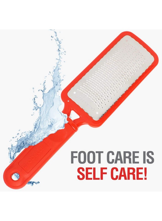 Colossal Foot Rasp Metal Foot File Callus Remover For Pedicure Foot Spa Stainless Steel Foot Scrubber Dead Skin Remover Best Foot Care Scraper Instant Results Removable Handle Red