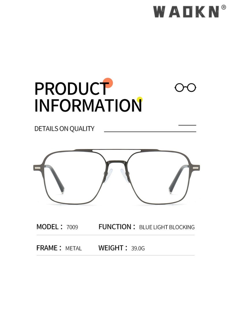 Magnetic Clip on Sunglasses Set for Men & Women Polarized UV Protection Retro Square Eyeglasses,2 in 1 Double Beam Magnetic Sunglasses Compatible with Degree Myopia Glasses Frame