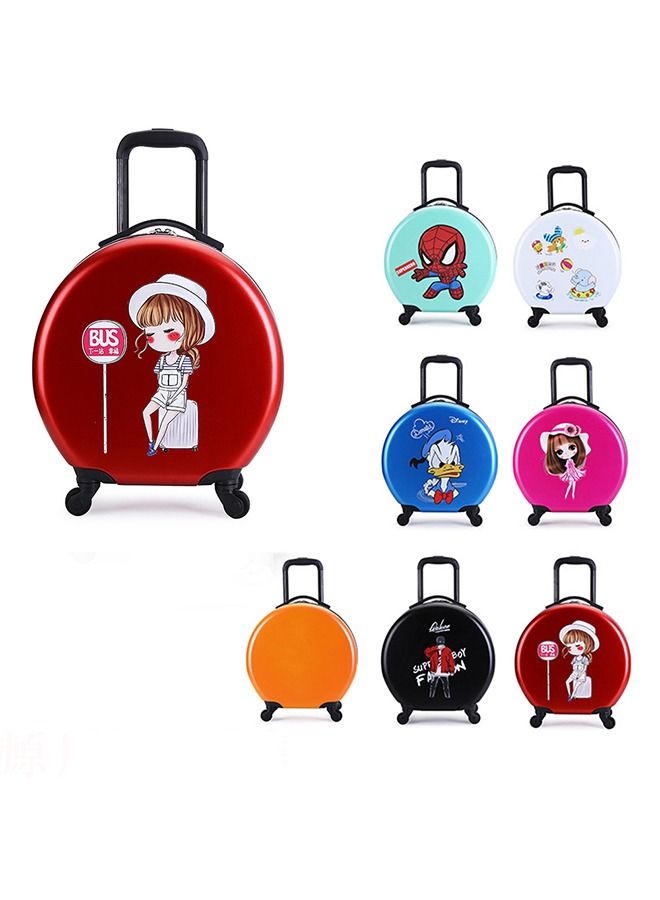 Kids Luggage Travel Suitcase Children's Carry on Luggage 18 inch Cartoon Rolling Trolley Case Ride on Wheeled Suitcase for Children Toddlers Boys Girls