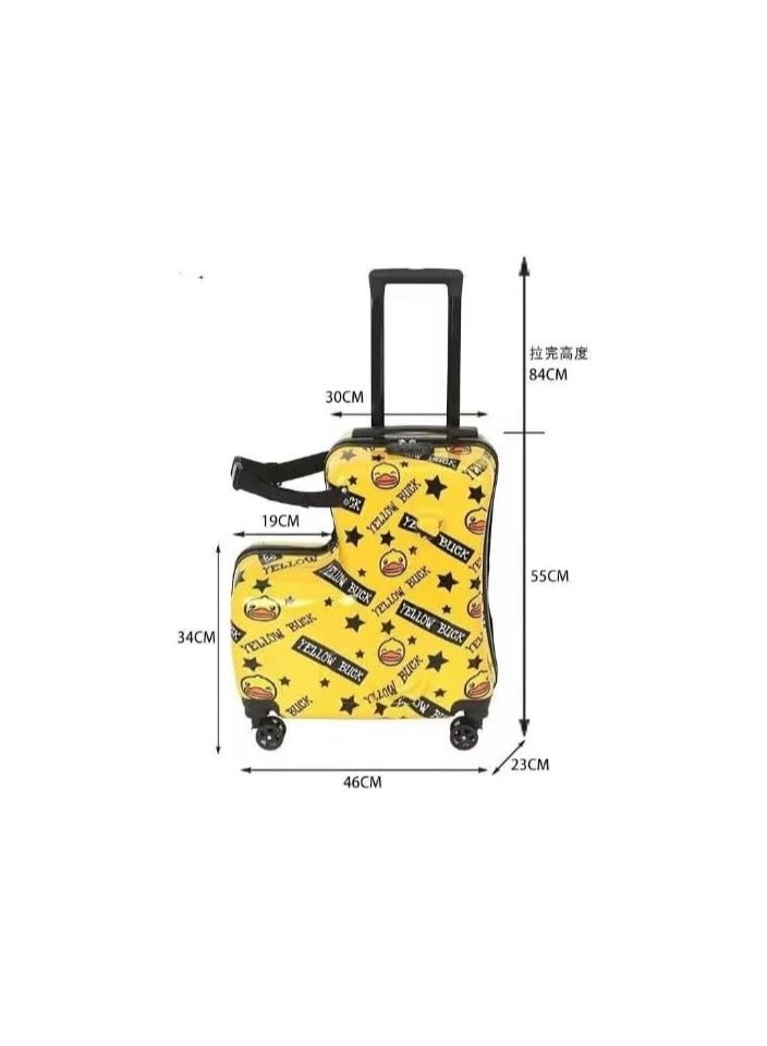 Yellow & Black Adventure: Children's Ride-On Suitcase and Kid's Hand Luggage