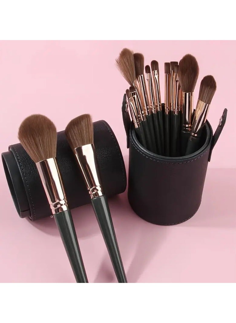 Makeup Brushes 14pcs Professional Brush Set Green Soft Powder Foundation Face Eye Brow Shadow -A