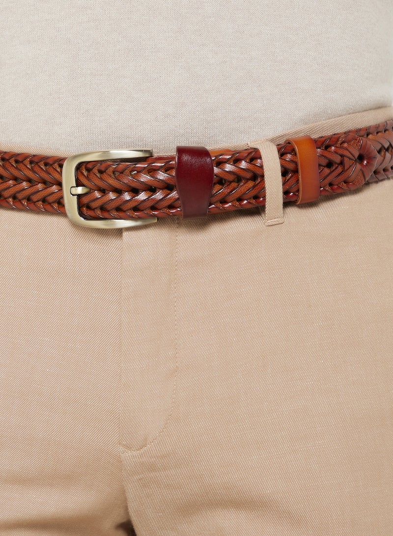 Genuine Leather Braided Belt