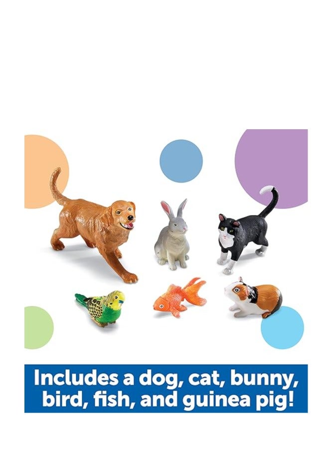 Jumbo Domestic Pets, Cat, Dog, Rabbit, Fish and Bird, 6 Animals, Ages 2+ Multi-color