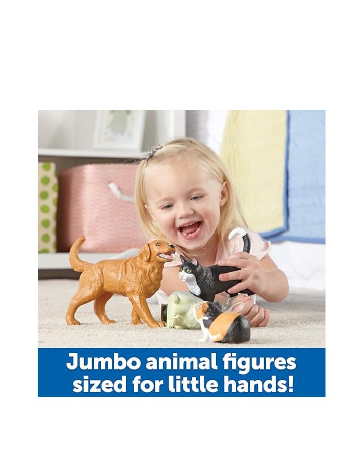 Jumbo Domestic Pets, Cat, Dog, Rabbit, Fish and Bird, 6 Animals, Ages 2+ Multi-color