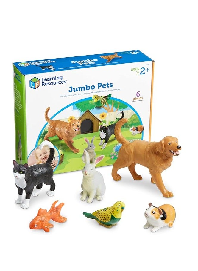 Jumbo Domestic Pets, Cat, Dog, Rabbit, Fish and Bird, 6 Animals, Ages 2+ Multi-color