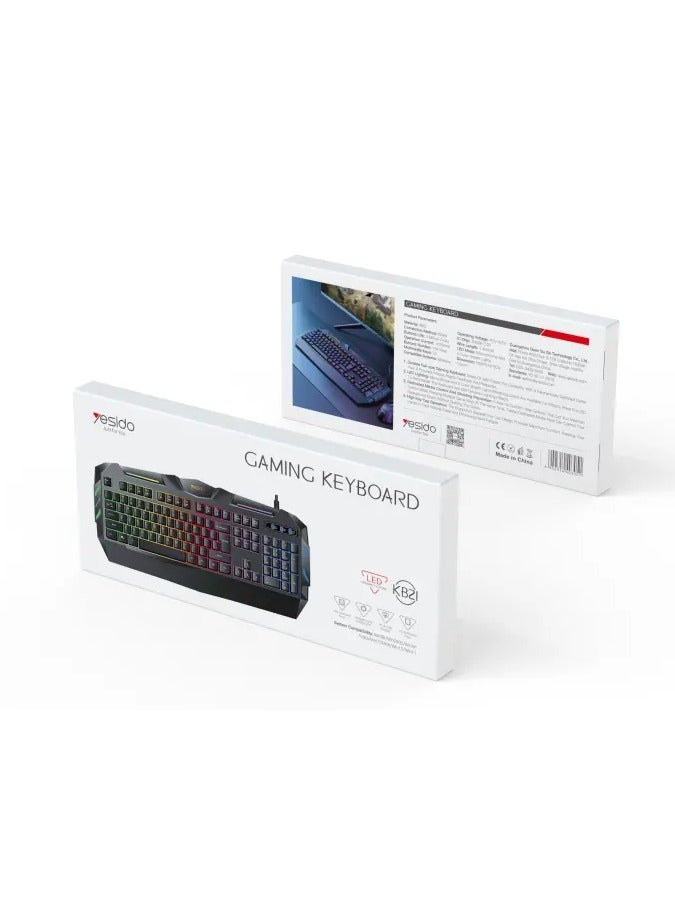 Mechanical feel Large curvature keycaps Cool Backlight 104 Full-key Layout 1.5M Long Wired Gaming Keyboard