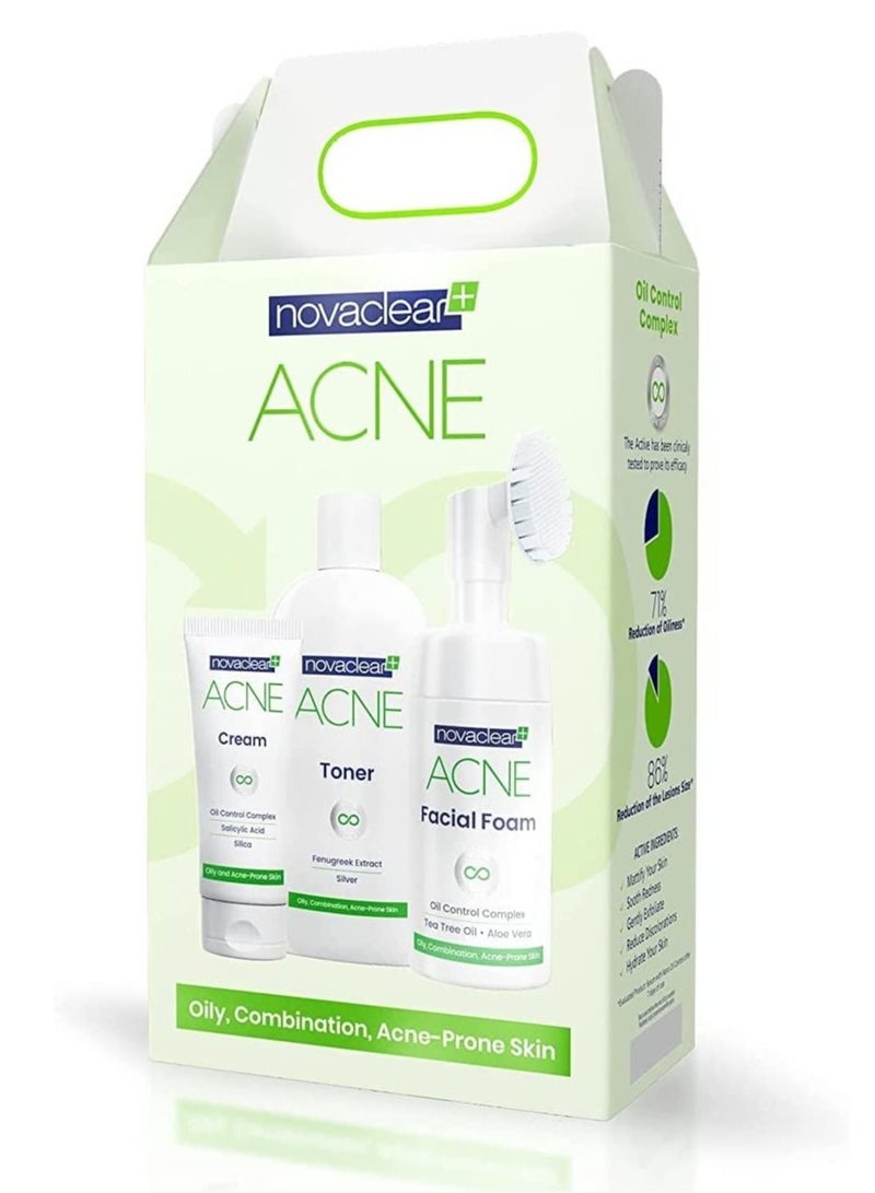 Acne Kit Facial Foam 100ml + Toner 150ml + Cream 40ml