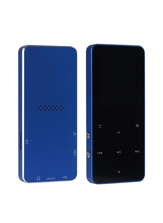 Metal Bluetooth MP3 Player with Touch Screen - 16GB Internal Memory + 128GB Expandable Card, Recording, FM, Bluetooth, and Speaker Function