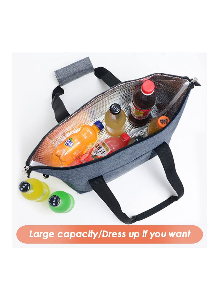 Cool Bag, Large Capacity Lunch Bag, Collapsible Cooler Bag, Waterproof Insulated Bag With Hard Liner For Food Bag, for Food Delivery, Outdoor BBQ, Picnic Camping, Family Activitives