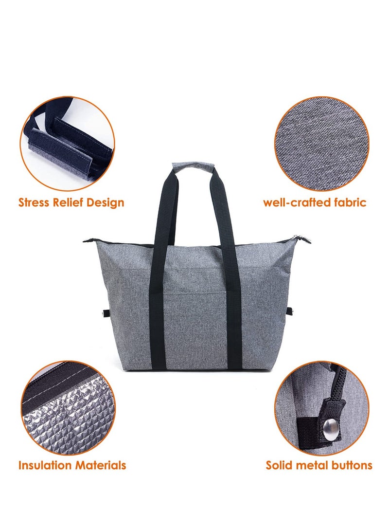 Cool Bag, Large Capacity Lunch Bag, Collapsible Cooler Bag, Waterproof Insulated Bag With Hard Liner For Food Bag, for Food Delivery, Outdoor BBQ, Picnic Camping, Family Activitives